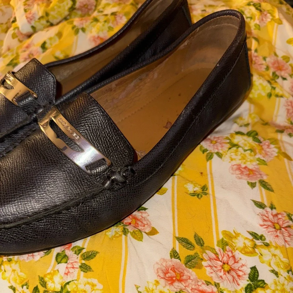 Coach Black Olympia Loafers with Silver Detail - Picture 6 of 15